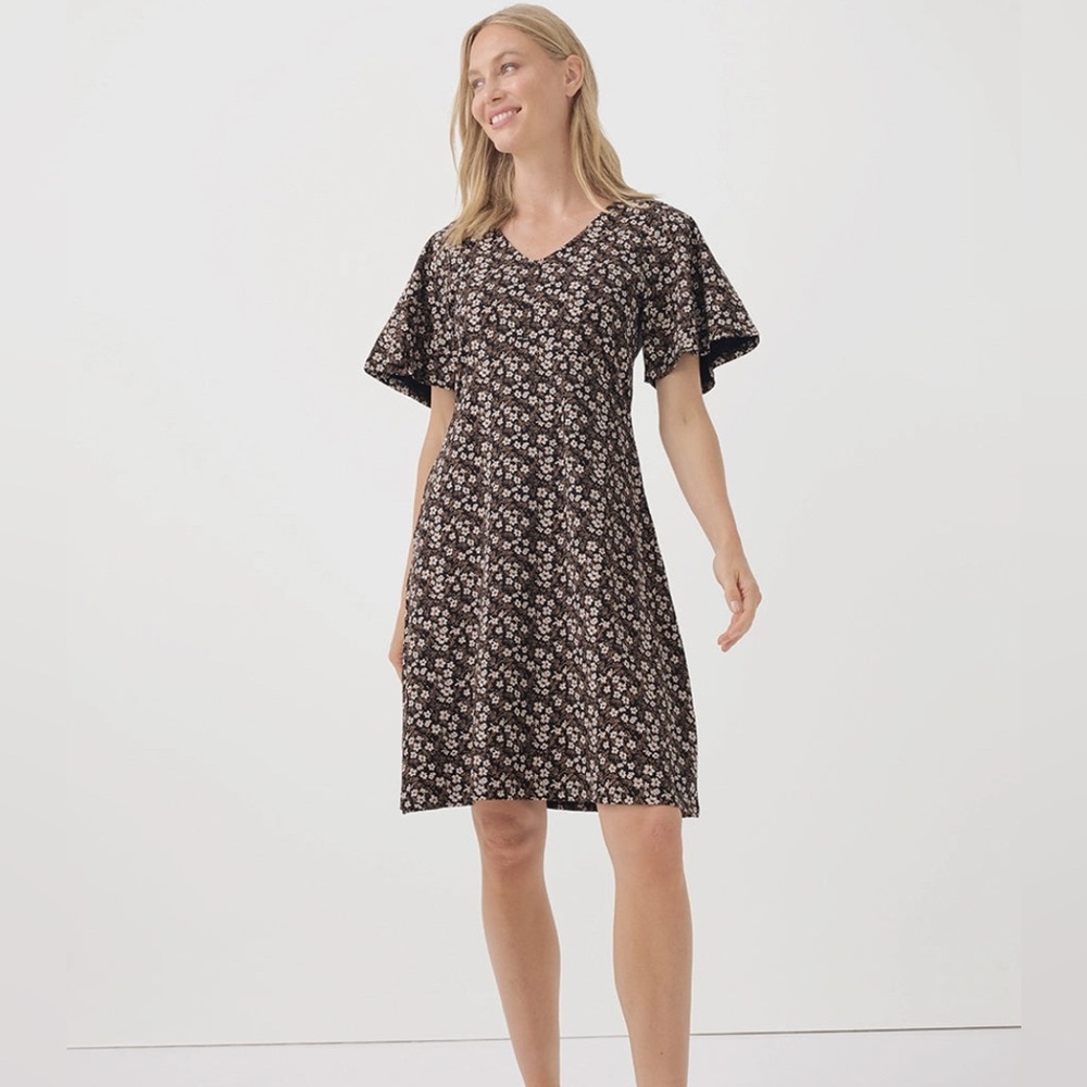 Pact Fit & Flare Easy Dress | Midnight Floral Small